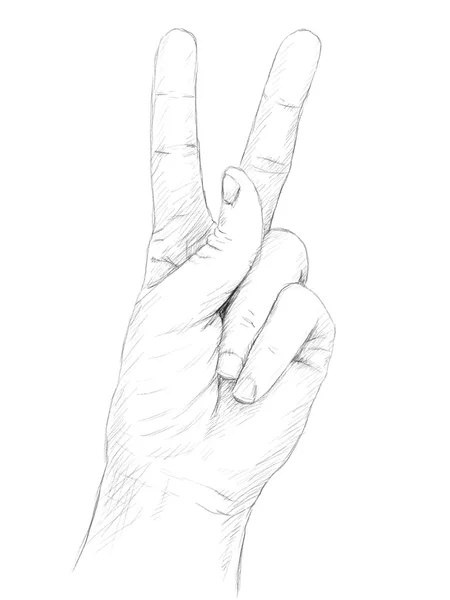 手用胜利的手势 — 图库矢量图片