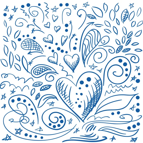 Sketchy romantic doodles — Stock Vector