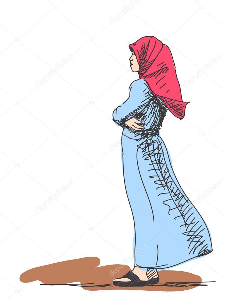 Sketch of muslim woman