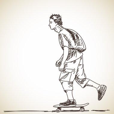 genç çocuk kaykay üzerinde