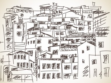 Şehirdeki binaların kroki