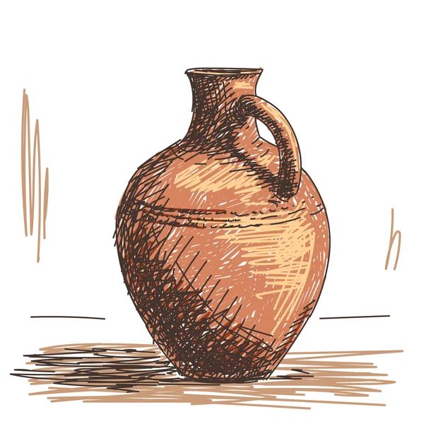 Skizze einer Keramikkanne — Stockvektor
