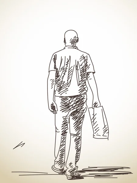 Croquis de l'homme marchant — Image vectorielle