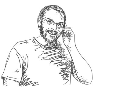 Adam cep telefonu konuşurken taslağını
