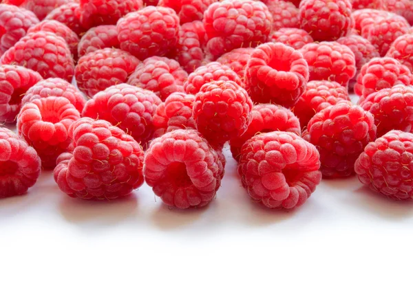 Beautiful Red Summer Background of Juicy Raspberries — Stock Photo, Image