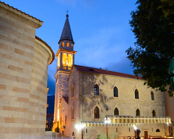 Night View of Old Town of Budva. Montenegro, Balkans, Europe — Stock fotografie