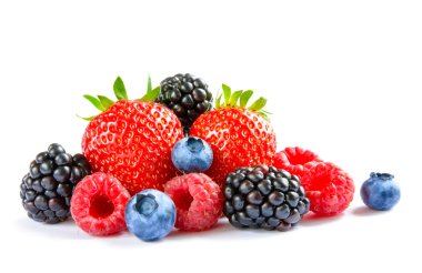 Big Pile of Fresh Berries on the White Background clipart