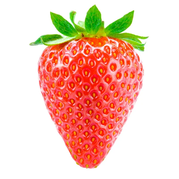 Söta saftiga jordgubbar isolerat på den vita bakgrunden — Stockfoto