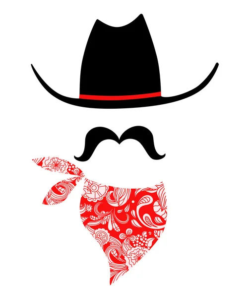 Vaquero con bigote y Bandana — Foto de Stock