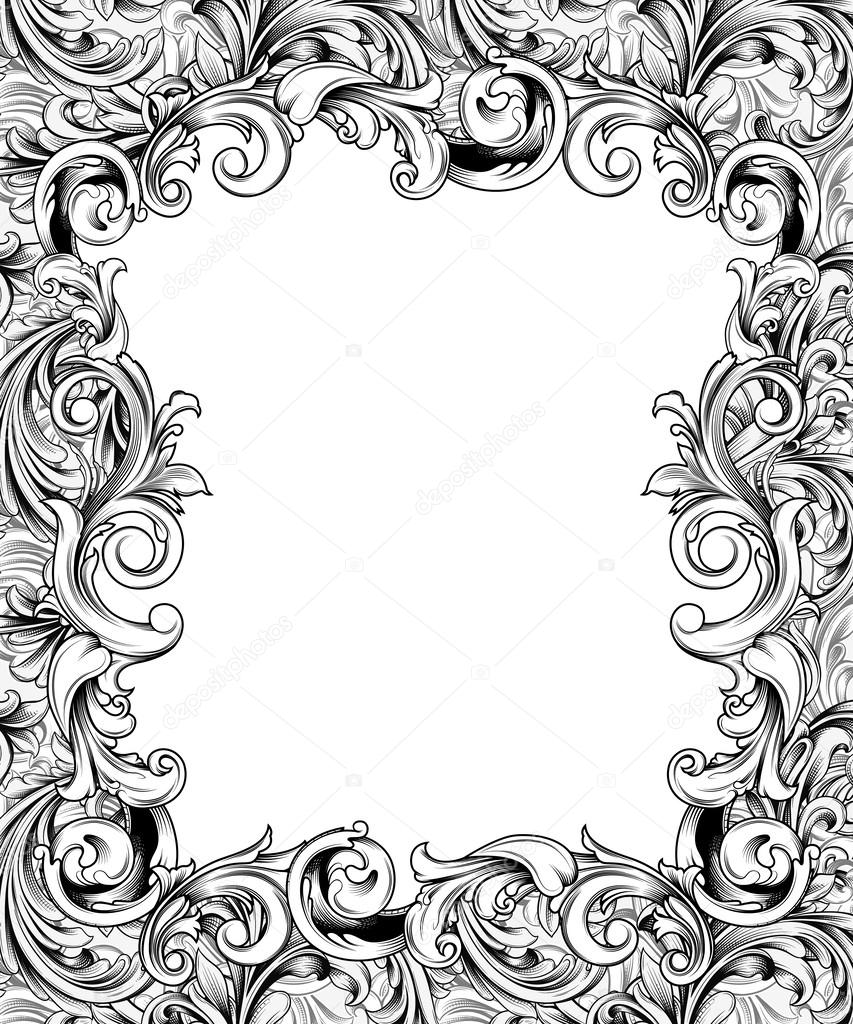 Ornate Engraved Baroque Frame