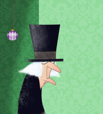 Scrooge komik mürekkep çizimi