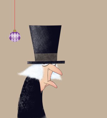 Scrooge komik mürekkep çizimi