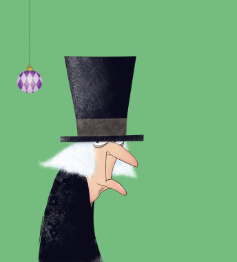 Scrooge komik mürekkep çizimi