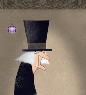 Scrooge komik mürekkep çizimi