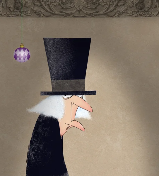 Смішний малюнок чорнила Scrooge — стокове фото
