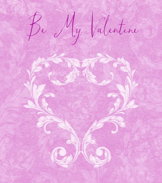 Valentine hart van laurierblaadjes — Stockfoto