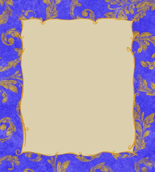 Gold Frame on a Background of Laurel Leaves — Stock Photo, Image