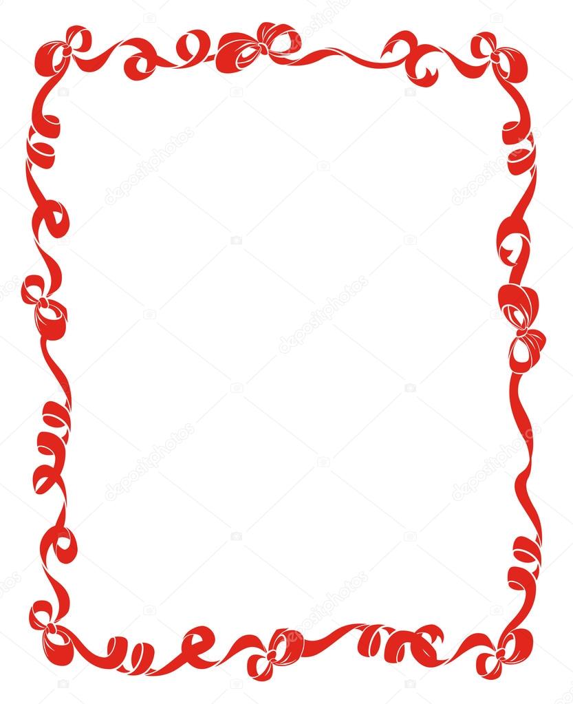 Frame of Red Ribbons and Bows