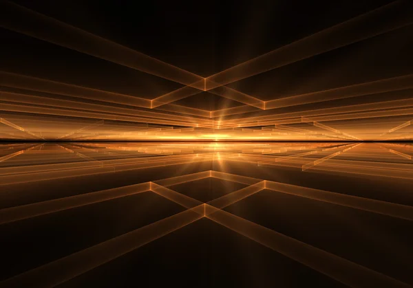 Orange Geometrical Horizon With Rays Of Light Stock Picture