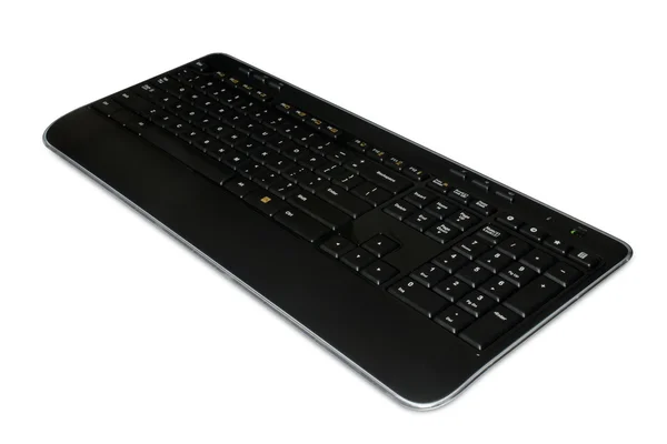 Isolated black computer keyboard on white — Stock Photo, Image