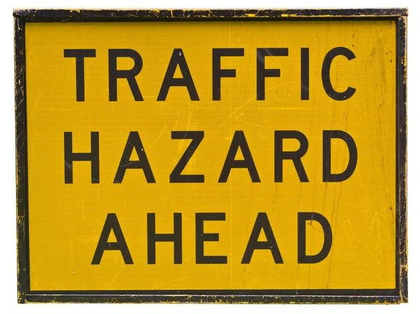 Traffic Hazard Ahead sign — Stock Photo, Image