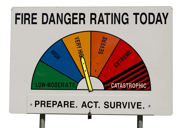 Fire Danger Rating Display Board - Very High — Stockfoto