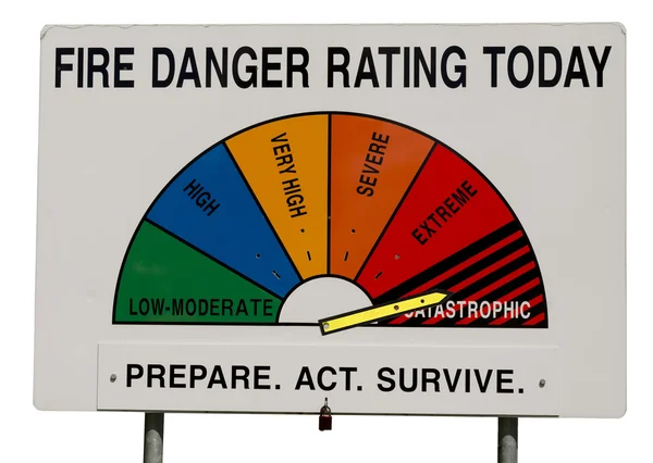 Fire Danger Rating Display Board - Catastrophic — Stock Photo, Image