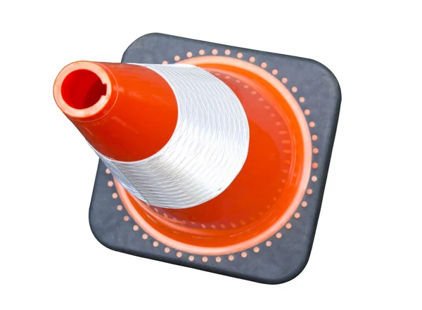 Bright orange red traffic cone top view — Stock Fotó