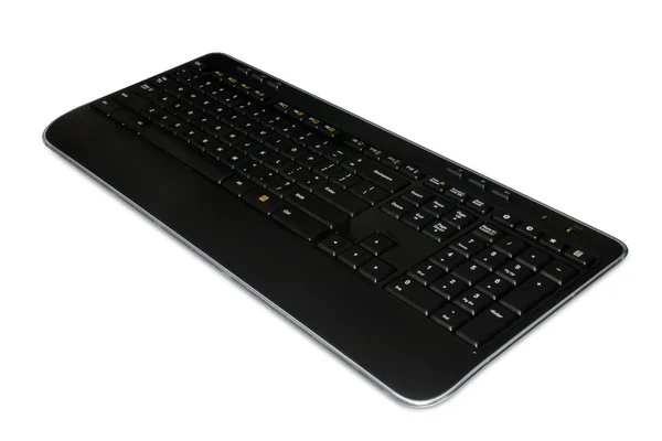 Beyaz izole siyah bilgisayar klavye — Stok fotoğraf