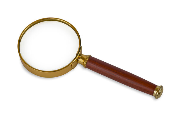 Closeup Image of an Isolated Magnifying Glass