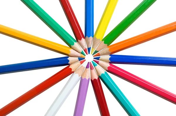Färgglada pennor Stockbild