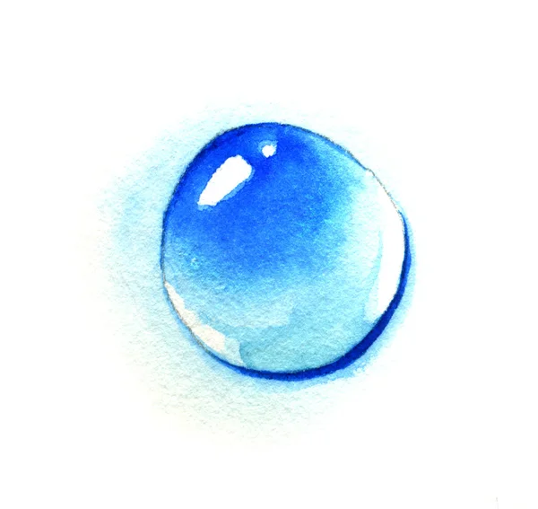 Uma gota de água. Ilustração aquarela — Fotografia de Stock