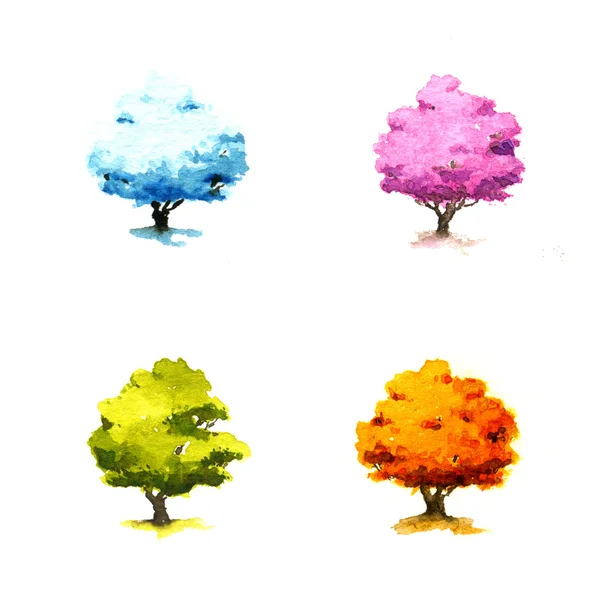 Alberi in diverse stagioni — Foto Stock