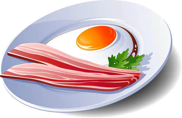 Tocino y huevos — Vector de stock