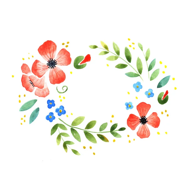 Aquarel floral decoratief element — Stockfoto