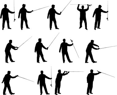 balıkçı vector silhouettes