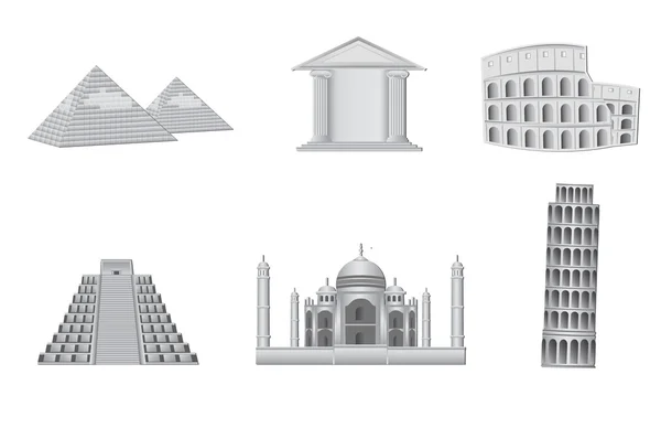 Wereld monumenten vector illustratie — Stockvector