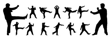 martial arts vector silhouette clipart