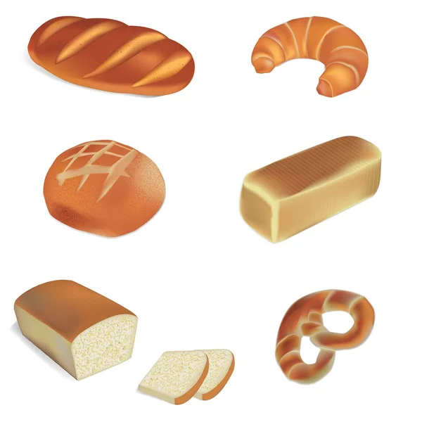 Bakkerij en brood vectorillustraties — Stockvector