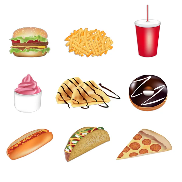 Fast food vectorillustraties — Stockvector