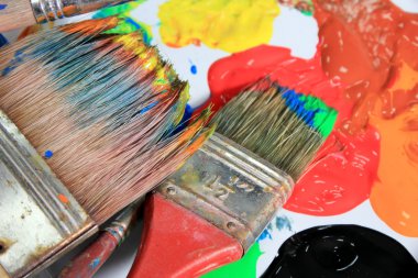 Düz fırçalar yakın çekim