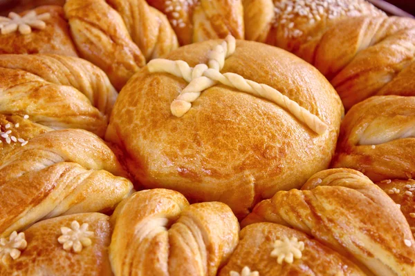 Traditionelles rituelles Brot zur Taufe in Bulgarien — Stockfoto