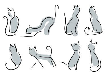 Siyah kedi - stillish vektör