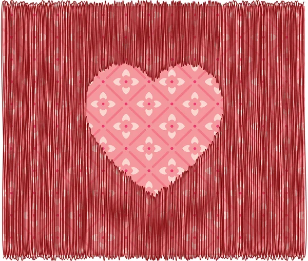 Liebeshintergrund mit Herz - Vektorillustration — Stockvektor