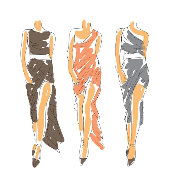 Croquis Poses de mode — Image vectorielle