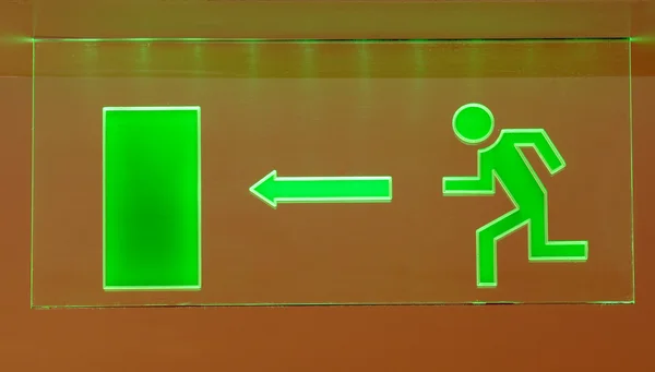 Emergency exit light sign — Stock Photo, Image