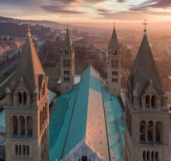 Veduta Aerea Della Cattedrale Pecs Ungheria — Foto Stock