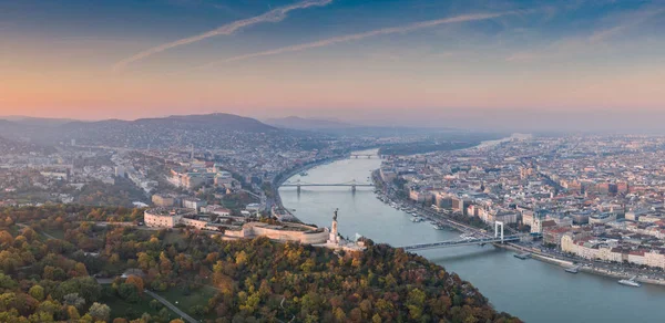 Citadella Budapeşte Nin Hava Manzarası - Stok İmaj