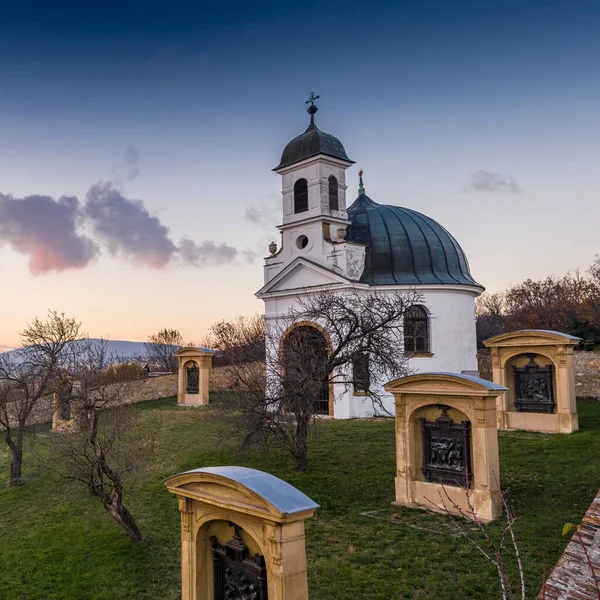 Drone Foto Una Pequeña Capilla Pecs Hungría —  Fotos de Stock