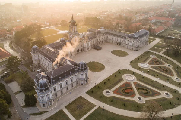 Castillo Festetics Aerial Foto Keszthely Hungría — Foto de Stock